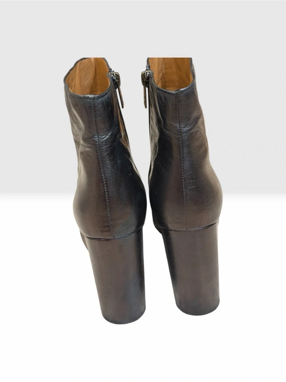 See by Chloé Black Leather Platform Ankle Boots — Size 40
